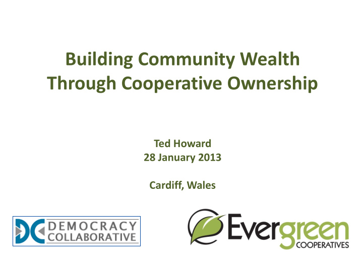 building community wealth through cooperative ownership