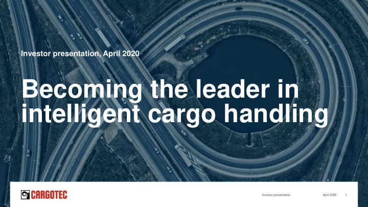 intelligent cargo handling