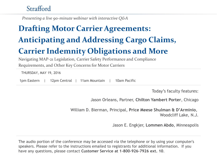 drafting motor carrier agreements anticipating and