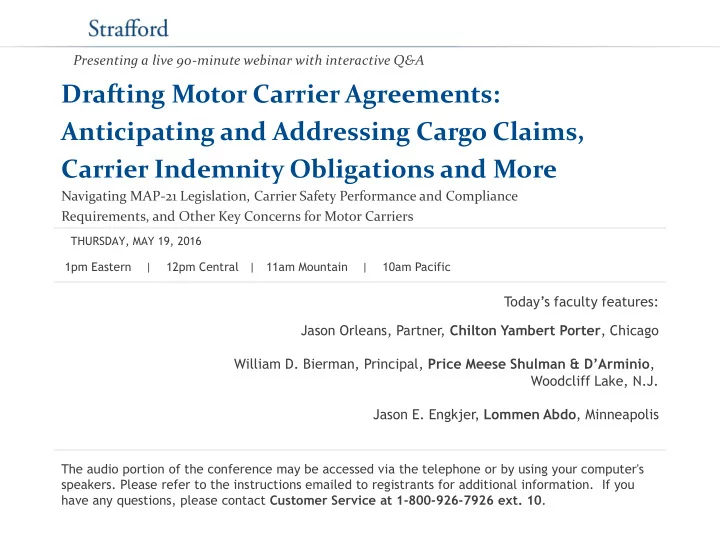 drafting motor carrier agreements anticipating and