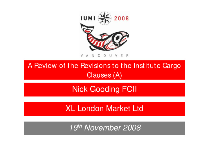 nick gooding fcii xl london market ltd 19 th november