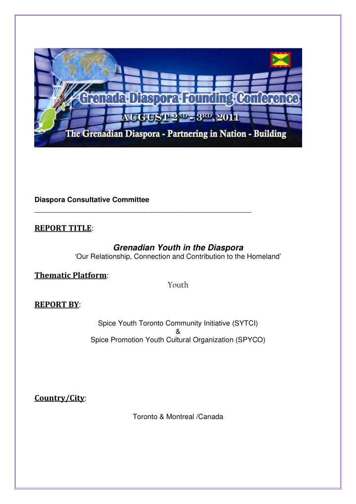 diaspora consultative committee report title