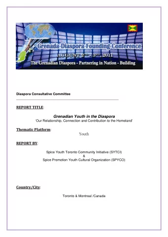Diaspora Consultative Committee ________________________________________________________________