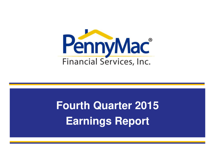 fourth quarter 2015 earnings report forward looking