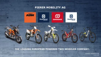 PIERER MOBILITY AG  THE LEADING EUROPEAN POWERED TWO-WHEELER COMPANY.  COMPANY PRESENTATION  June