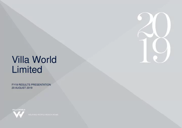 villa world limited
