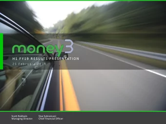 H 1  H 1  F Y 1 9  Y 1 9  R E S U LT S  P  P R E S E N TAT I O  I O N  2 5  F e b r u a r y  2 0 1