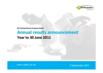 Annual results announcement  Annual results announcement  Year to 30 June 2011  Year to 30 June