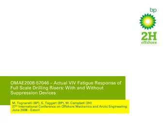 OMAE2008-57046   Actual VIV Fatigue Response of  Full Scale Drilling Risers: With and Without