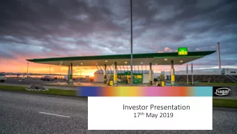 Investor Presentation 17 th May 2019  Consolidated Highlights  Comprehensive income for the year