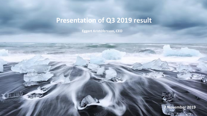presentation of q3 2019 result