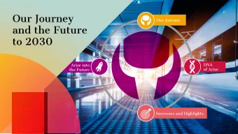 Our Journey  Our Journey  and the Future  to 2030  DNA  Arise into  of Arise  the Future  Successes