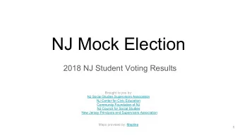 NJ Mock Election  2018 NJ Student Voting Results  Brought to you by:  NJ Social Studies Supervisors