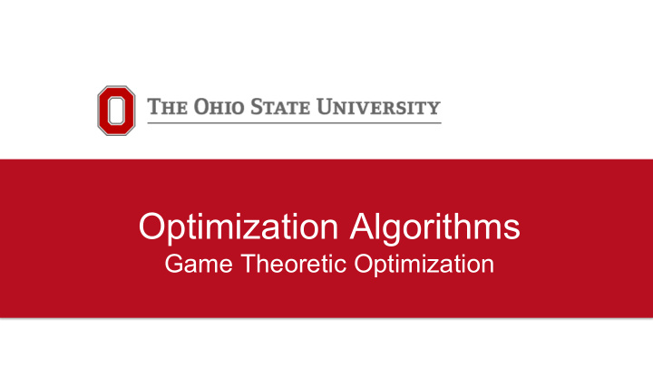 optimization algorithms