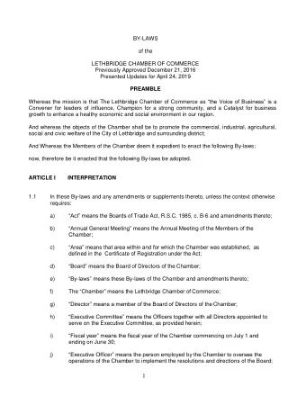 1 General Meeting means any meeting of the members of the Chamber, including the  k)  Annual