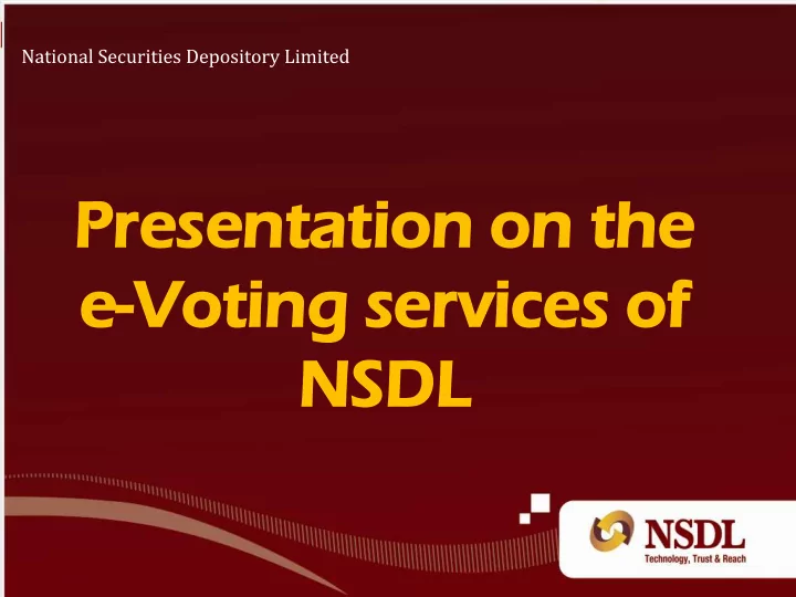 national securities depository limited pre presen