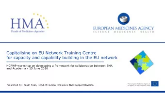 Capitalising on EU Network Training Centre  for capacity and capability building in the EU network