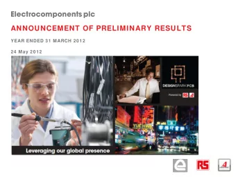 Electrocomponents plc  ANNOUNCEMENT OF PRELIMINARY RESULTS  YEAR ENDED 31 MARCH 2012  24 May 2012