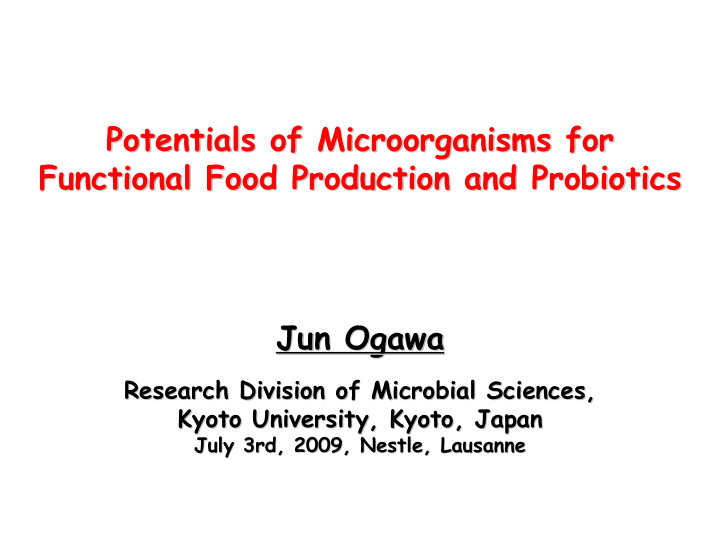 potentials of microorganisms for potentials of