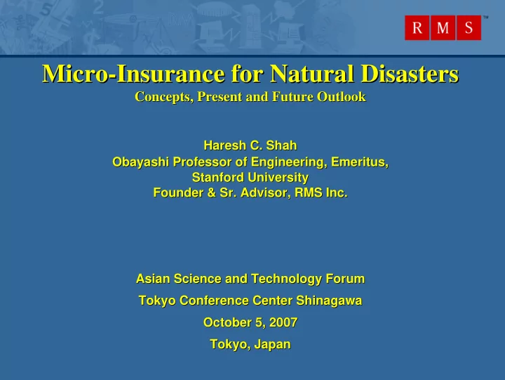 micro insurance for natural disasters insurance for
