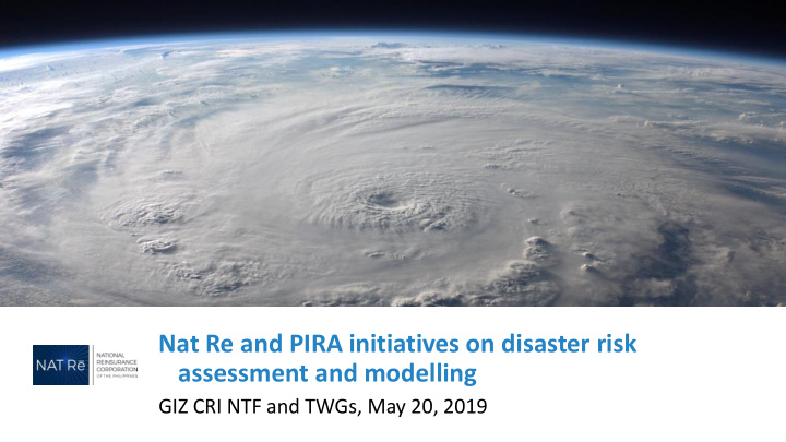 nat re and pira initiatives on disaster risk