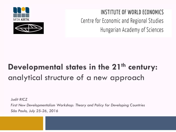 analytical structure of a new approach