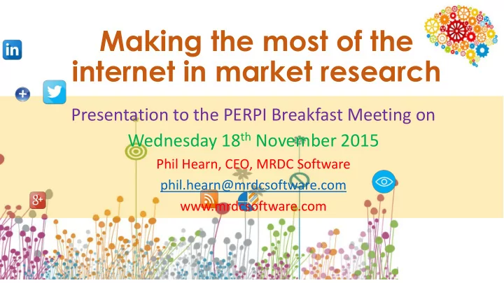 making the most of the internet in market research