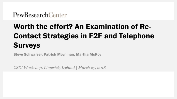 contact strategies in f2f and telephone