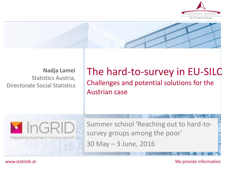 the hard to survey in eu silc