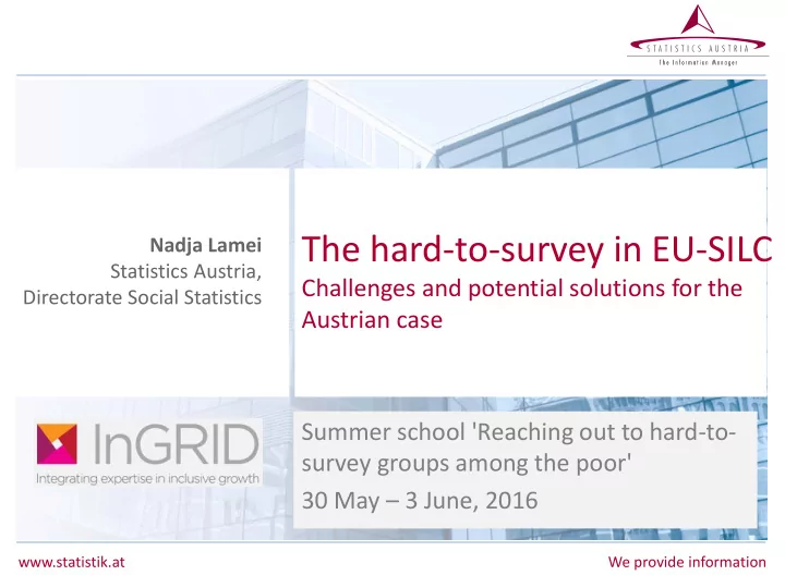 the hard to survey in eu silc