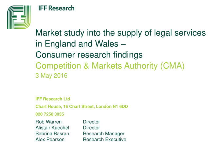 consumer research findings