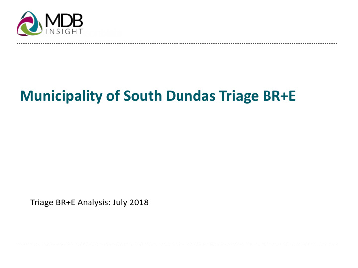 municipality of south dundas triage br e