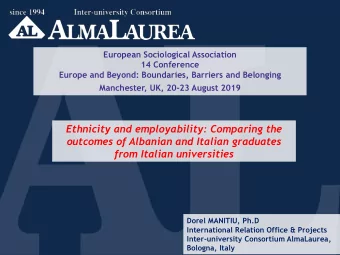 Ethnicity and employability: Comparing the  outcomes of Albanian and Italian graduates  from