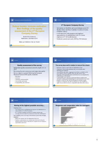 1  Response and cooperation rates for employee  Response and cooperation rates for employee