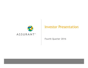 Investor Presentation  Fourth Quarter 2016  1  Safe Harbor Statement  Some of the statements
