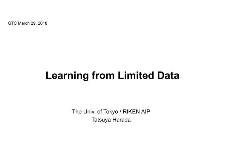 learning from limited data