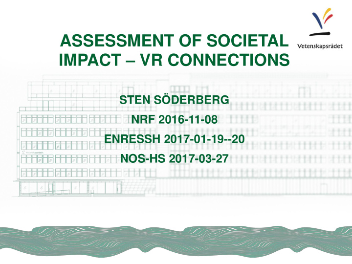 assessment of societal impact vr connections