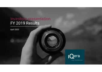 Investors presentation  FY 2019 Results  April 2020  1  Disclaimer  CONFIDENTIAL AND PROPRIETARY