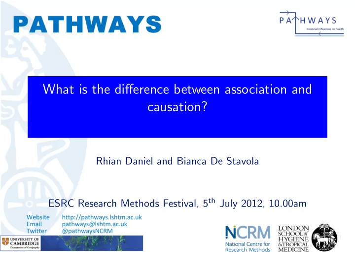what is the difference between association and causation
