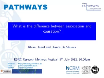 What is the difference between association and  causation?  And why should we bother being formal