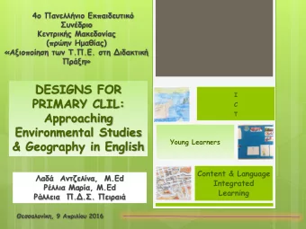 Environmental Studies  Young Learners  &amp; Geography in English  Content &amp; Language