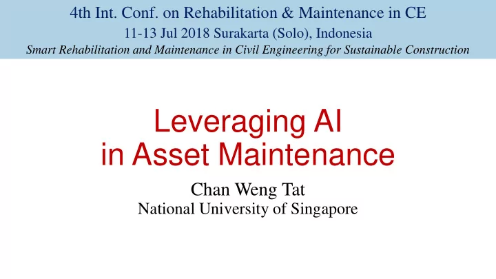 in asset maintenance