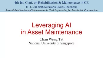 in Asset Maintenance  Chan Weng Tat  National University of Singapore  WT Chan  Joint