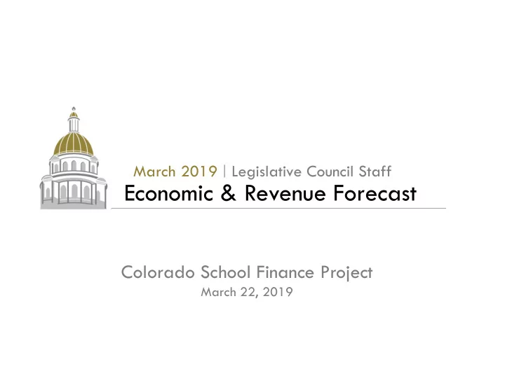 economic revenue forecast