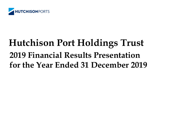 hutchison port holdings trust