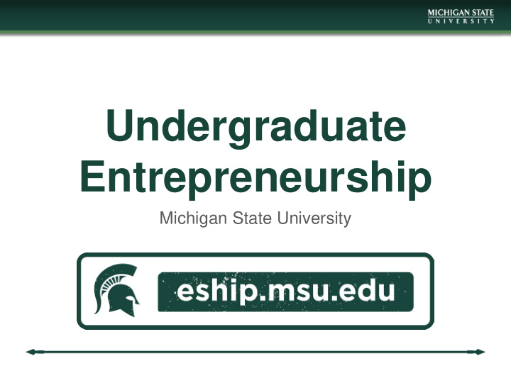 undergraduate entrepreneurship