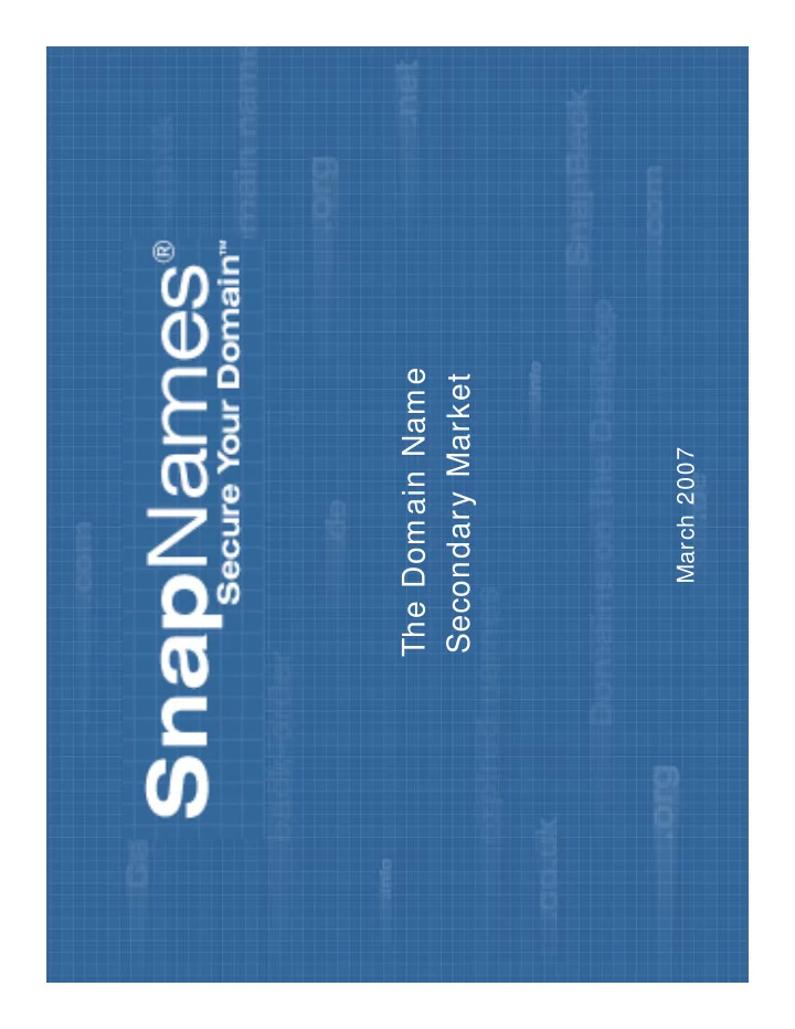 the domain name secondary market