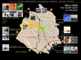 GLLI VARE  THE HEART BEAT  of LAPLAND KI RUNA, Ice Hotel / Space Center  KEY REGI ONAL REFERENCES