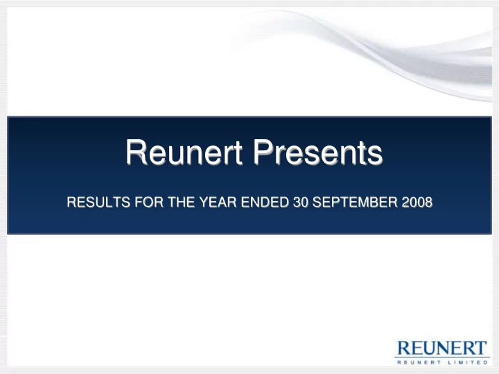 reunert presents