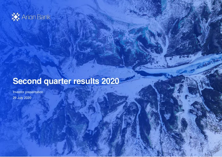 second quarter results 2020